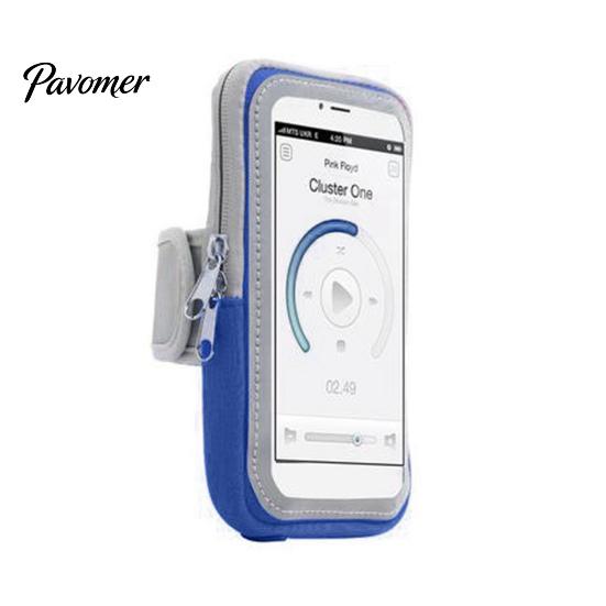 Wrist Bag Running Arm High Capacity Double Zippers Earphone Jack Touch Screen Double-layer Storage Mobile Phone Fasten Tape Outdoor Men And Women for