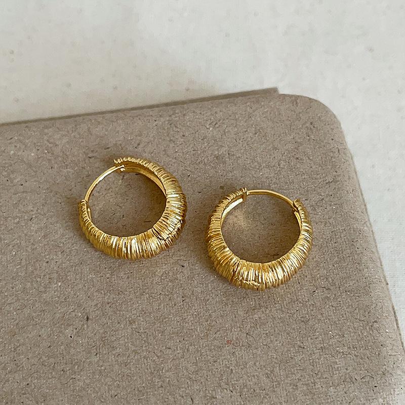 Metal Circle Hoop Earrings Women Stylish Minimalist Fashion Jewelry