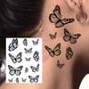 1 Hoja Mariposa Gato Ballena Tatuajes Temporales Para Mujeres Dedo Cuello, Pegatinas de Tatuaje Falso Larga Duración Realista Tatuaje Uso Diario