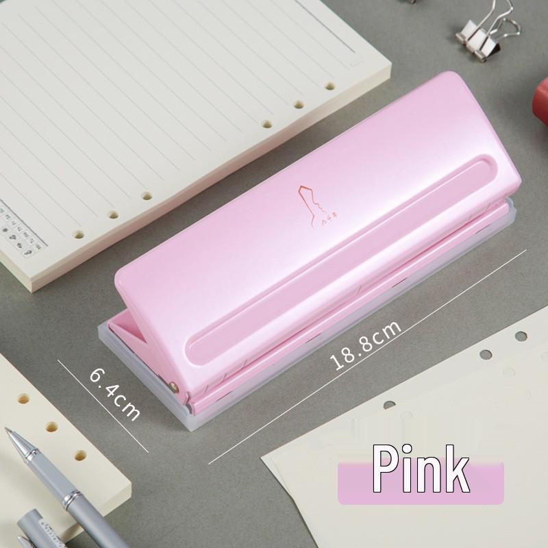 

Adjustable 6-Hole Portable Loose-Leaf Notebook Paper Puncher розовый