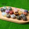 Transparent Crystal Pumpkin Charms Natural Carved Charm, Mini Gemstone Pendant Handmade Diy Craft Accessories for Jewelry DIY Making, Halloween Micro