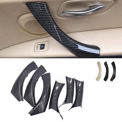 Για BMW Σειρά 3 E90 E91 E92 316 318 320 325 328i 2004-12 Carbon Texture Κάλυμμα πλαισίου λαβής μπράτσου εσωτερικής πόρτας αυτοκινήτου