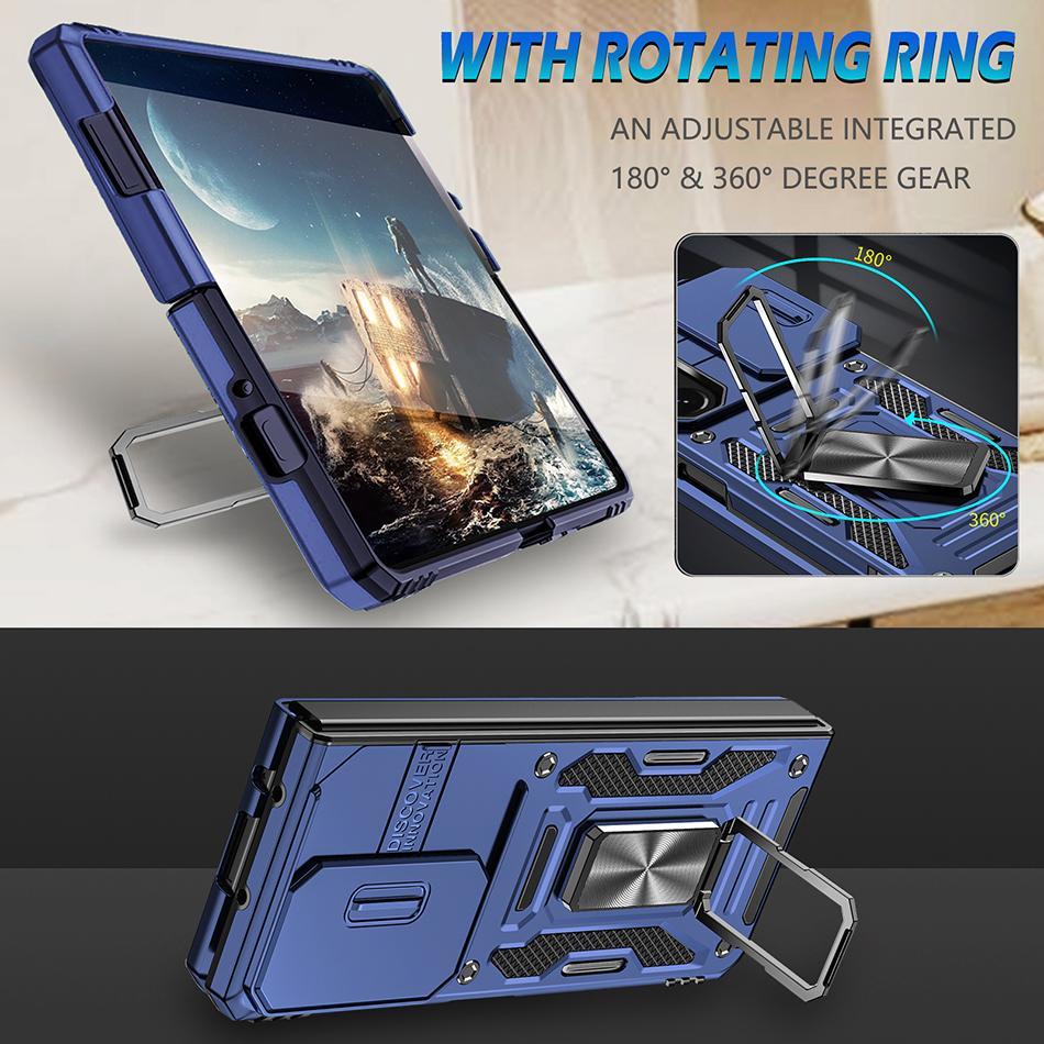 Armor Shockproof Case For Samsung Galaxy Z Fold 7 Cover With Ring Magnetic Holder Coque Fundas Samsung Z Fold 6 Case Fold6 5G