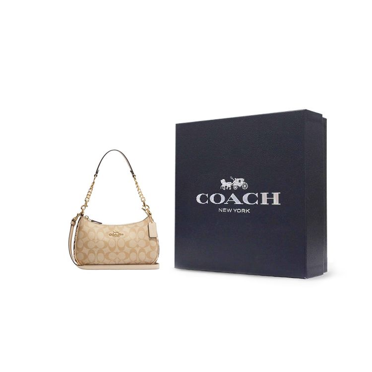 Coach Teri 25 Classic Monogram Print PVC Shoulder Bag Women shoulder bag Beige CC323-IMOT4