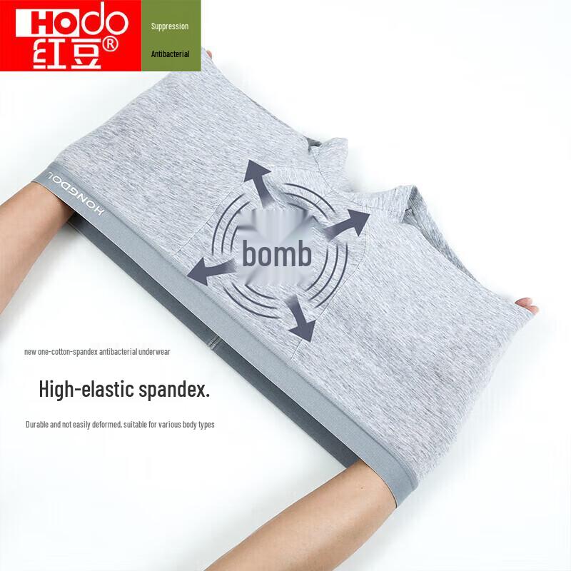 Hodo Men's Antibacterial Cotton Boxer Briefs 4-Pack