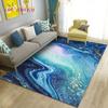 Nordic Marble Texture Goldren Cyan Area Rug Large,Carpet Rug for Living Room Bedroom Sofa Doormat Decor,Kid Non-slip Floor Mat