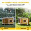 Outdoor Dog Kennel In Fir Wood with Covered Veranda and Tilting Roof, 85.5x62x60 Cm, Multicolored