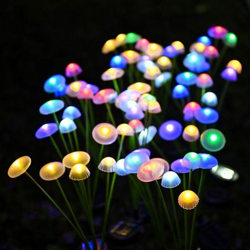 Solar Garden Lights Dual Mode LED Solar Mushroom Lights Waterproof Decor Yard Patio Pathway Jellyfish for Garden Ambiance