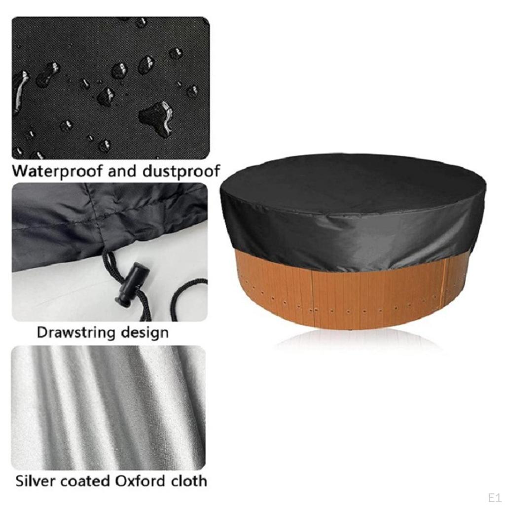 190cm Swimming Waterproof for SPA Paddling Above Ground Family Pool Silver Coated Oxford Cloth