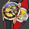 ORKINA Men's Watch New Luxury Top Brand Silicone Strap Mechanical Skeleton Watch Automatic Wristwatch Gift for Men MG149