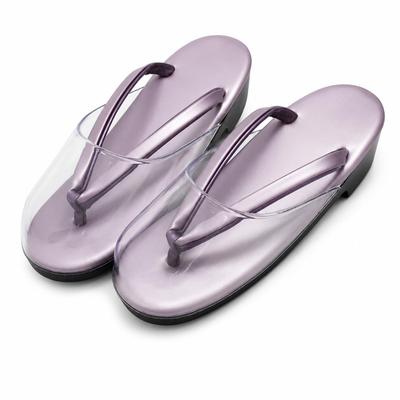 Kimono Rain Sandals for Urethane with Transparent Traditional Japanese Sandals for Rainy Rain Wisteria [Asakusa Market] Japanese-made Women, Sole,
