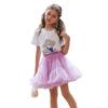 Fuluomi Girls' Bear Print Mesh Skirt Set
