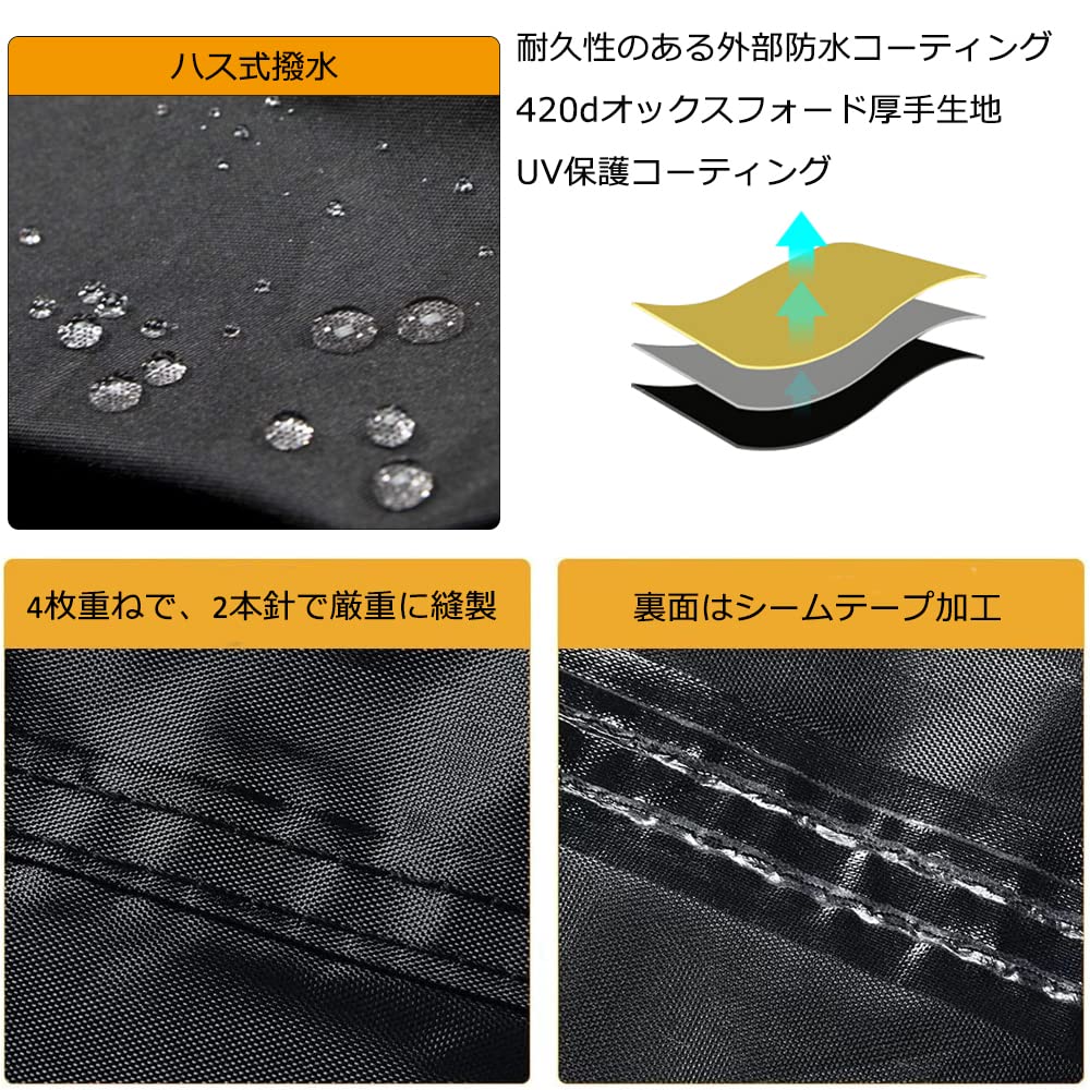 COVERGROUP 420D Durable Thick Motorcycle Cover for 50cc 80cc 100cc 125cc Moped Waterproof Motorcycle Body Cover UV Protection Storage Bag Included