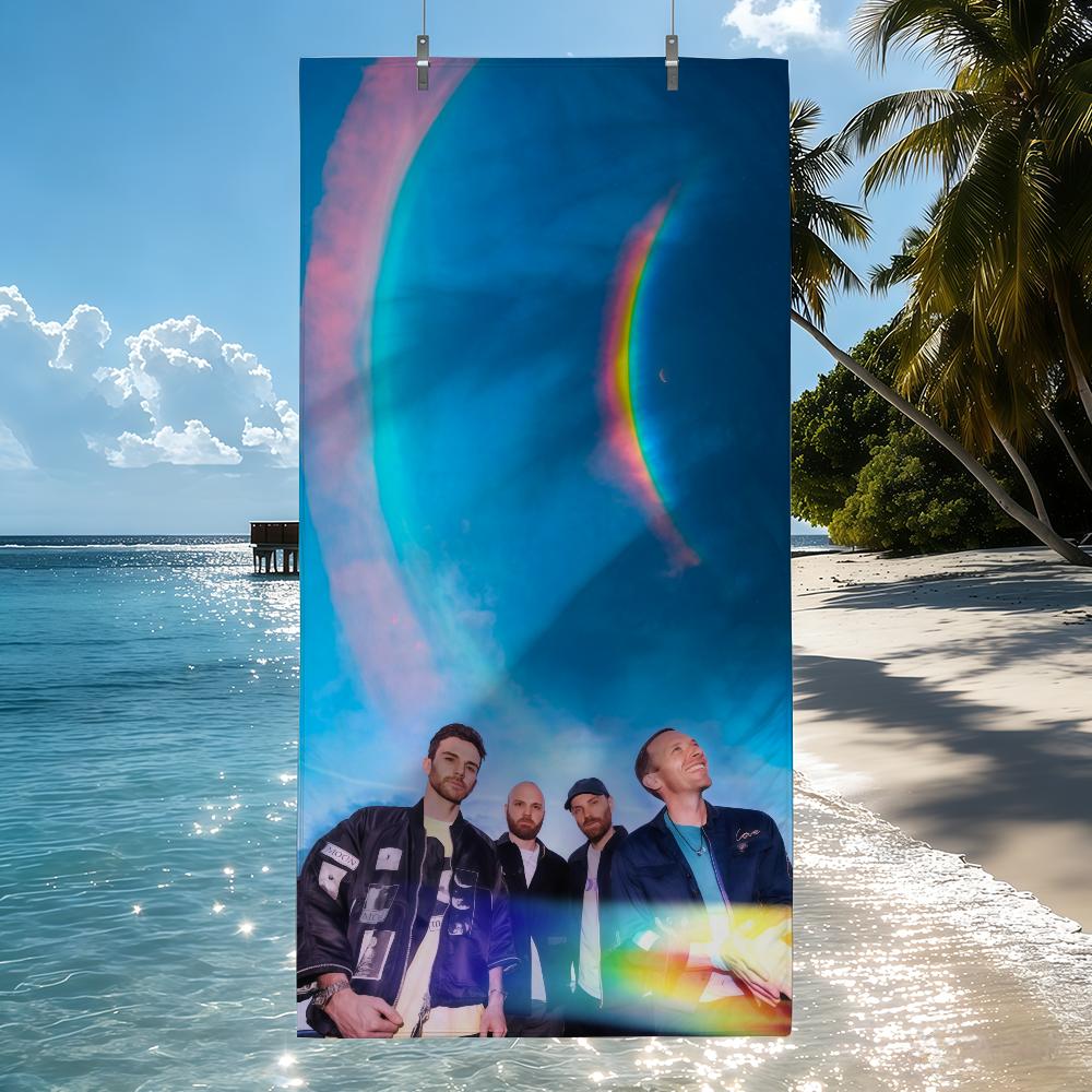 Band C-COLDPLAY Towel Beach Towel Travel Lightweight Skin Friendly for Pool Beach Camping Cruise Summer