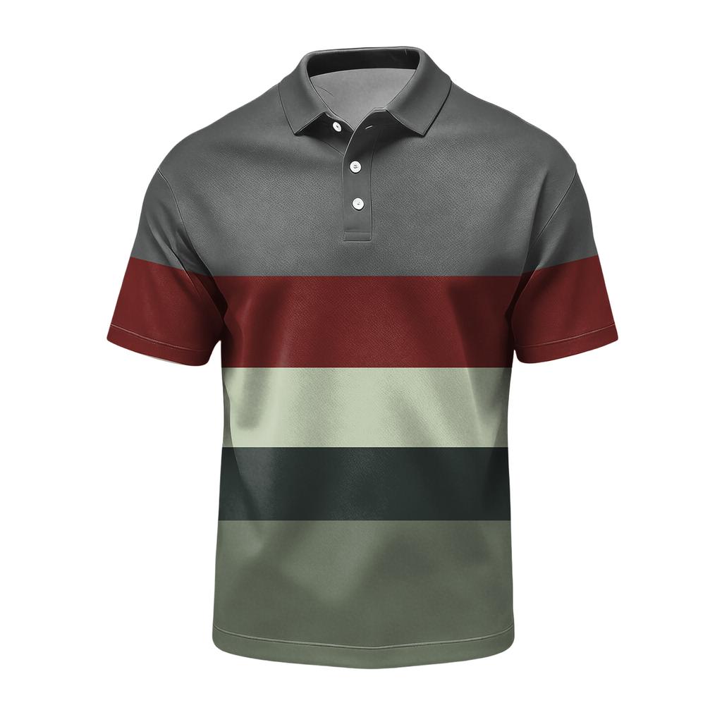 Men's Casual Quick Dry Mesh Polo Shirt Lightweight Breathable Golf Performance Shirt with Button Collar for Outdoor Sports and Everyday Wear