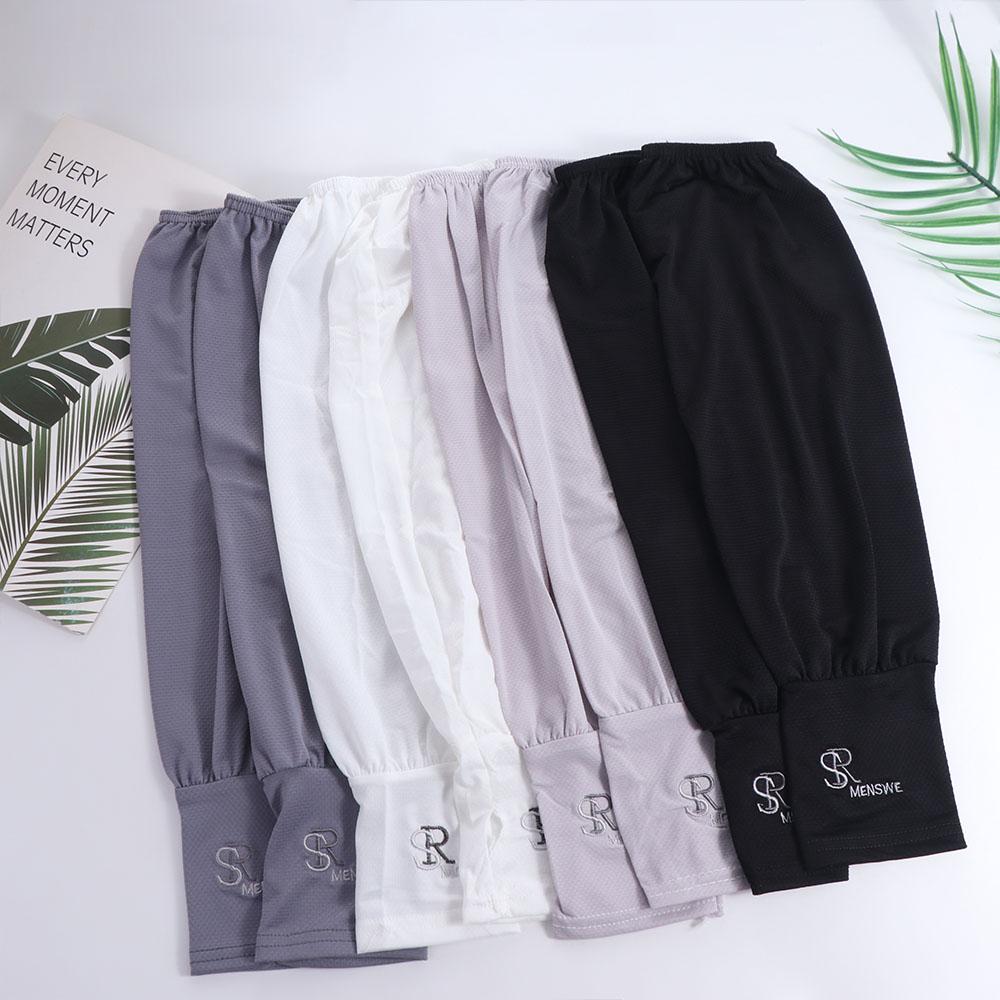 Solid Color Sunscreen Sleeve Anti-UV Sun Protection Cover Elastic Ice Silk Sleeves  Outdoor