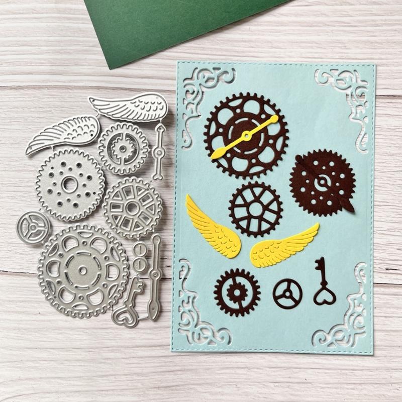 Gear Metal Cutting Dies Stencils for DIY Scrapbooking Decorative Embossing Paper Cards Template Decorative Die Cuts
