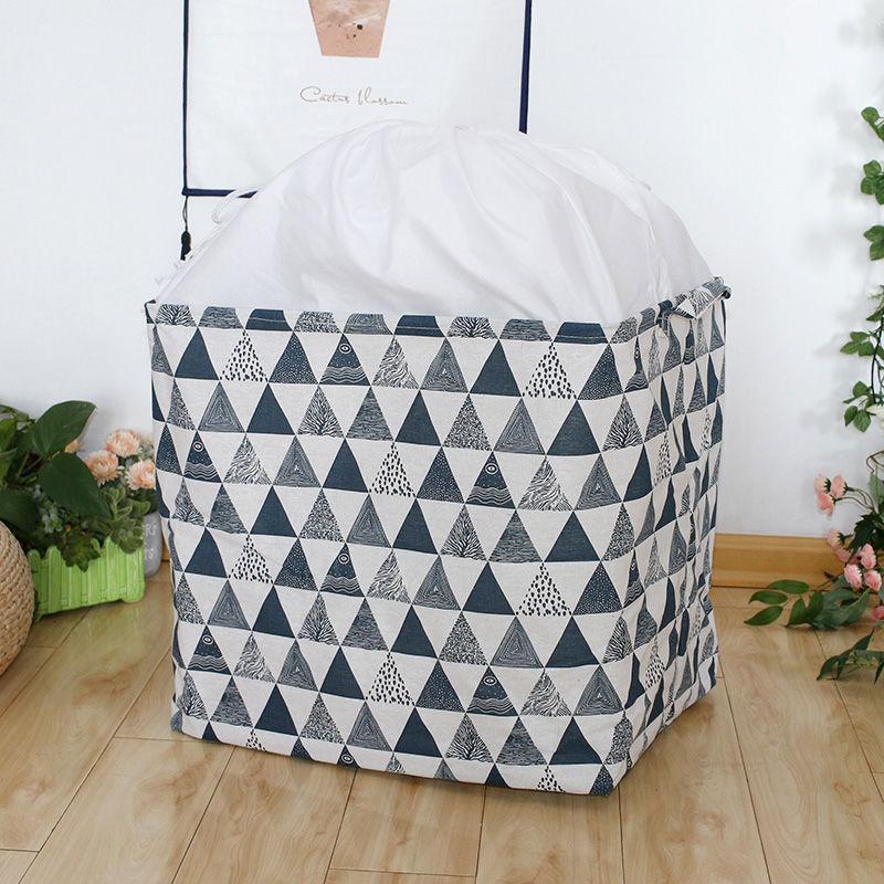 Extra Large Cotton Linen Home Debris Storage Bag Fresh Printed Pattern Clothes Dustproof Organizer Dormitory Quilt Finishing Bag