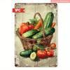 Retro Farmhouse X Metal Vegetable Sign Rustic Iron Wall Art for Kitchen Garden Decor