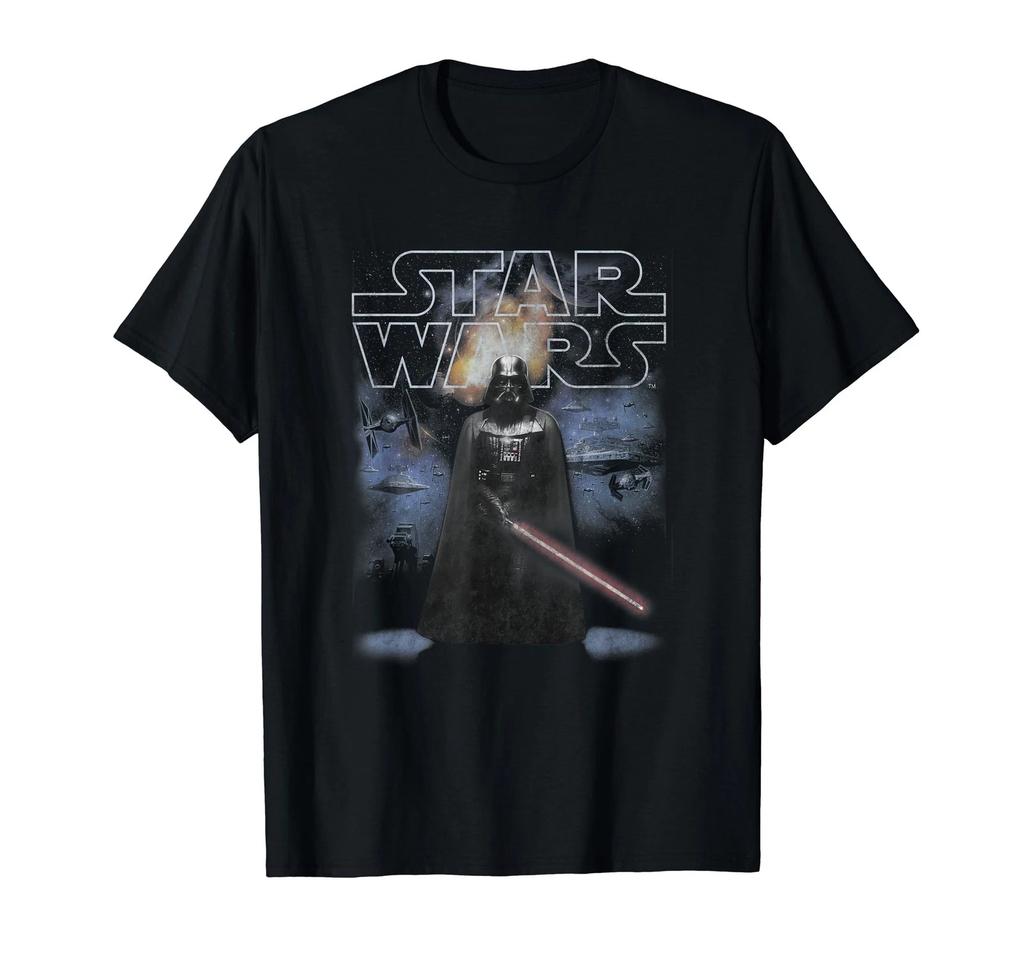 Star Wars Classic Darth Vader Spaceship Armada Retro Poster T-Shirt_