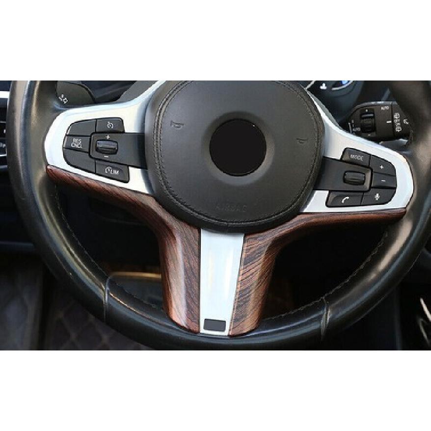 For BMW X3 G01 X4 2018- Pine Wood Grain Steering Wheel Strip Cover Trim