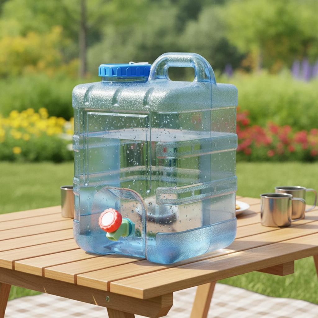Water Jug with Spigot Transparent Faucet Portable for Campers, Journeyers, Camping,