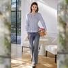 Camicia a Righe da Donna Bailuyu Slim Fit a Manica Lunga