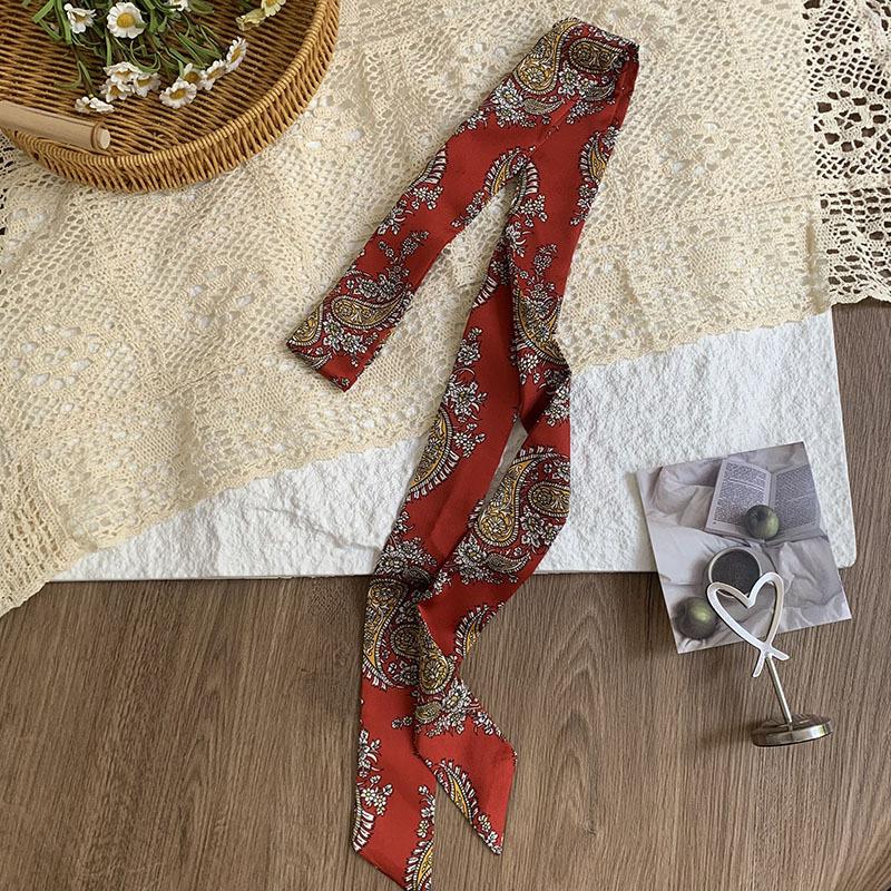 Double-layer polka dot silk scarf, high-end versatile small scarf, fashion headscarf, headband, hair tie, decorative belt.