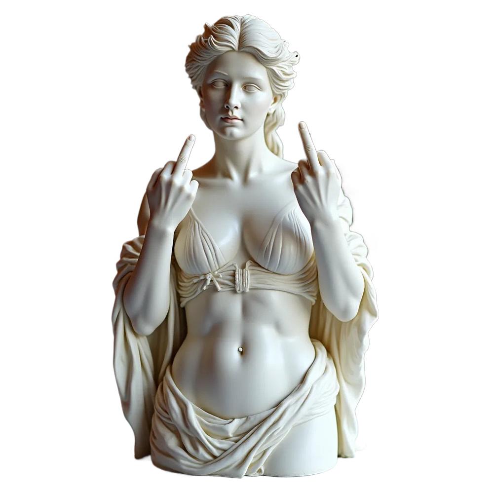 Vienna Goddess Middle Finger Funny Resin Statue Home Interior Garden Office Table Personalized Decorations Crafts Special Gifts