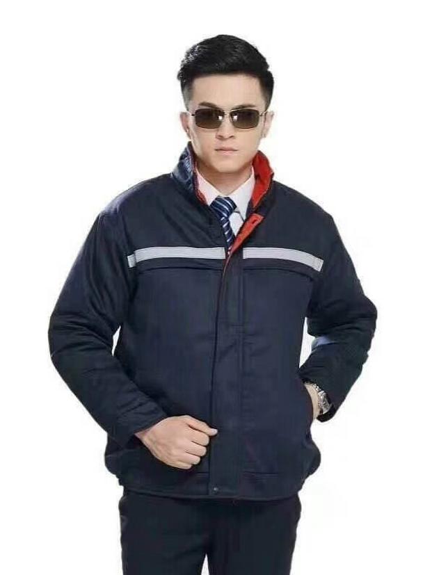 Men s Thick Cotton Padded Work Jacket for Cold Protection L чёрный