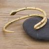 Nidin European and American Fashion Copper Cubic Zircon Opening Cuff Adjustable Snake Bangle Jewelry For Women Girls Fine Gift
