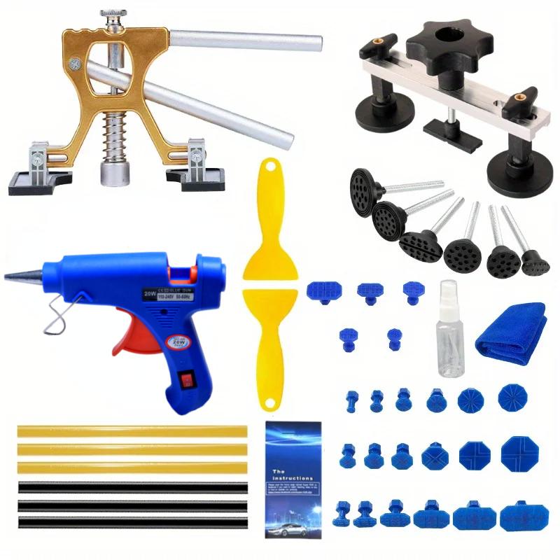 Kit de débosselage pour carrosserie, extracteur de bosses doré pour carrosserie, pour l'élimination des bosses mineures et profondes