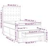VidaXL Lit à sommier tapissier avec matelas Noir 90x190 cm Velours - Modèle 3138057
