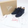 Pristine Christian Louboutin High Cut Sneakers LOUIS FLAT Navy Suede Leather  Used