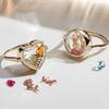 Gold Color Trendy Openable Ring for Women Adjustable Opening Wedding Band Heart/Round Shape Customizable Accessory