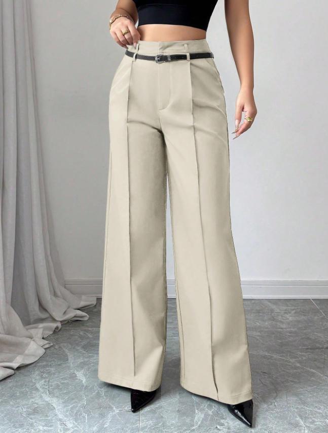 Pantalones Casuales de Mujer de Cintura Alta, Pierna Recta Suelta, Otoño/Invierno 2025