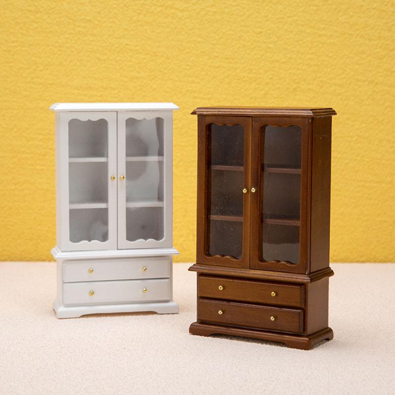 1:12 Dollhouse Miniature Bookcase Showcase Storage Cabinet Locker Home Decor Toy