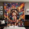 2 pezzi di HD ascolto illimitato di musica ragazze e ragazzi tenda decorativa Sistema di colori tenda stampata digitalmente decorazione per la casa