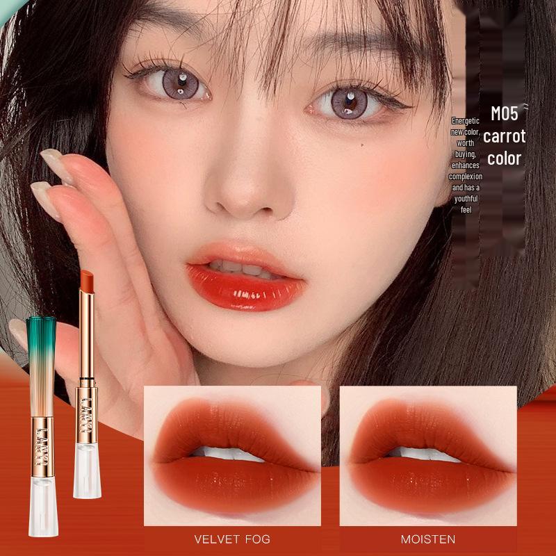 

Lan Yi Waterproof Matte Lipstick - Non-Stick, Long-Lasting, Enhances Fairness for Yellow Skin, Star-Endorsed Brand.