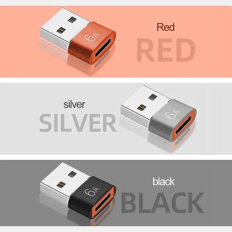 6A USB To Type C OTG Adapter USB-C Male To Type-c Female Charger Converter For Samsung S24 Xiaomi MacBook Data Transfer Adapter