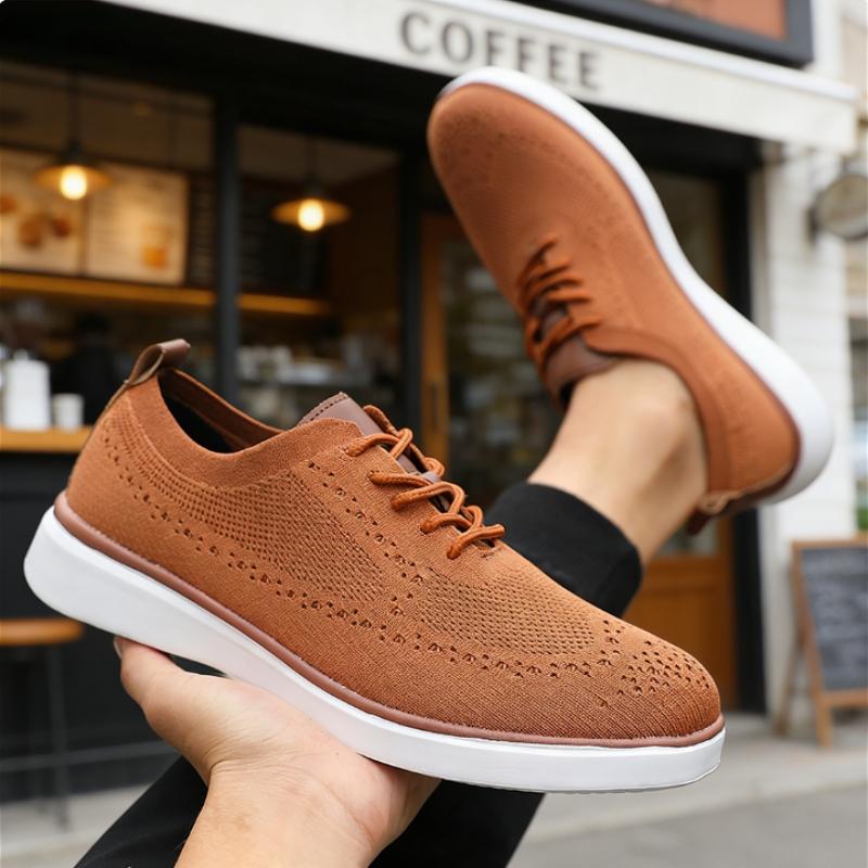 Comfortable Men's Knit Sports Shoes Soft Sole Breathable Lightweight N-slip Casual Sneakers for Walking Running Indoor Outdoor