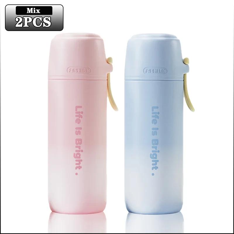 1-3PCS Gradient Stainless Steel Water Bottle - 316 Insulated Travel Tumbler with Handle Leakproof Sports Cup Triple Holiday Gift
