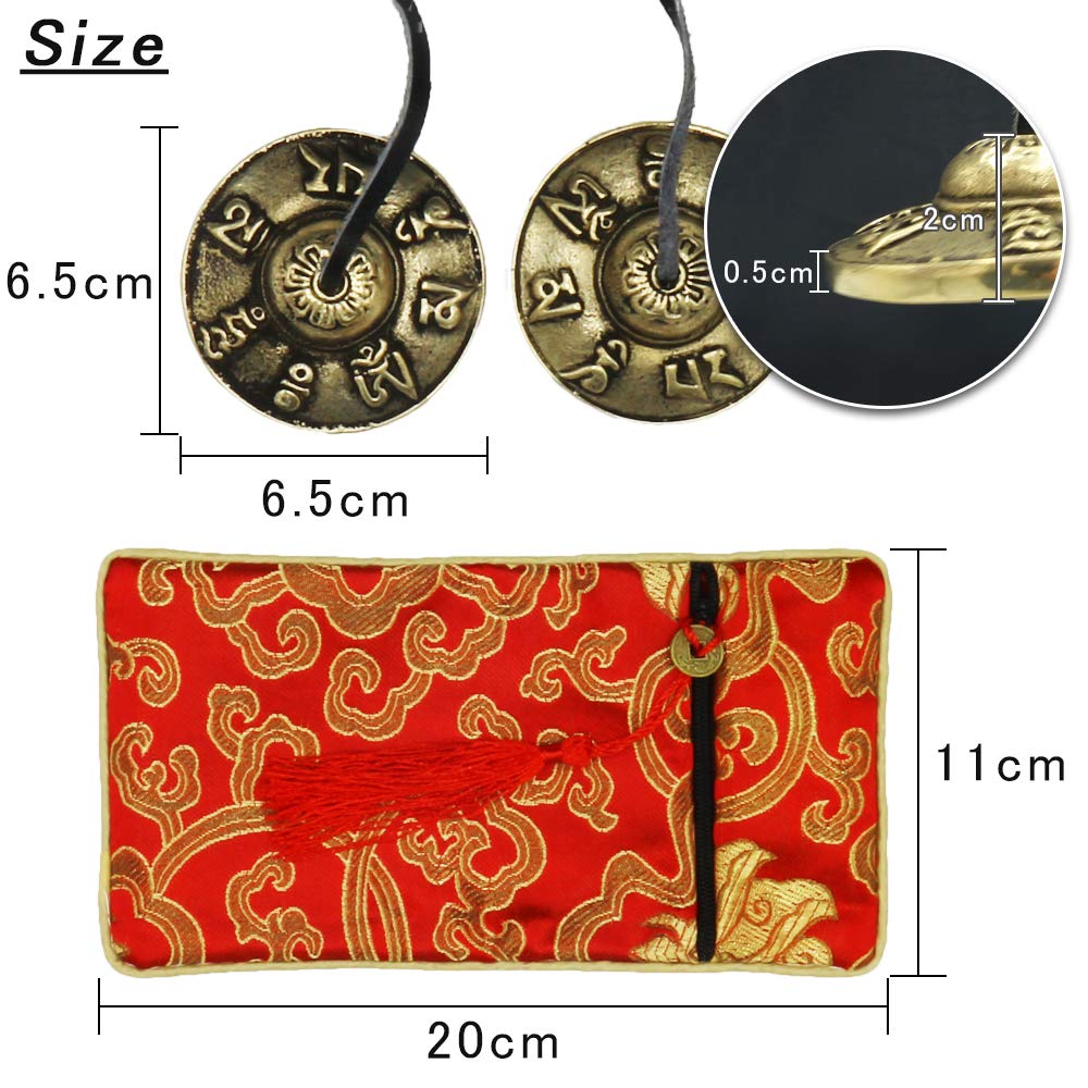 AKR+M Tingsha Tibetan Bell with Case, Percussion Instrument for Yoga, Meditation, and Healing