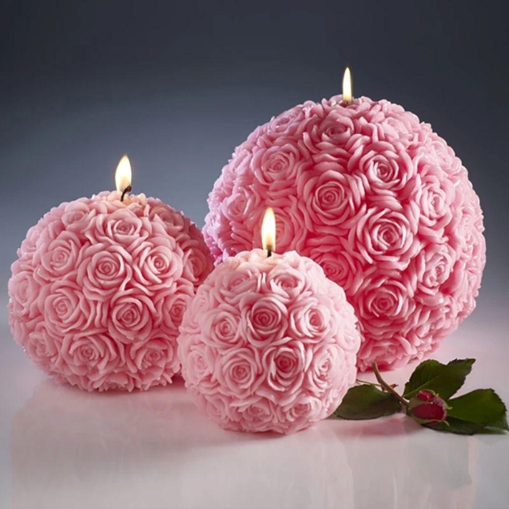Silicone Flower Ball Mold 3D Rose Mold Fragrance Candle Candle Mold  Home Decor