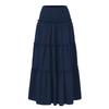 Women's Fashion  Pleated Floral Print Elastic Waist  Loose Splicing A Line Pocket Skirt