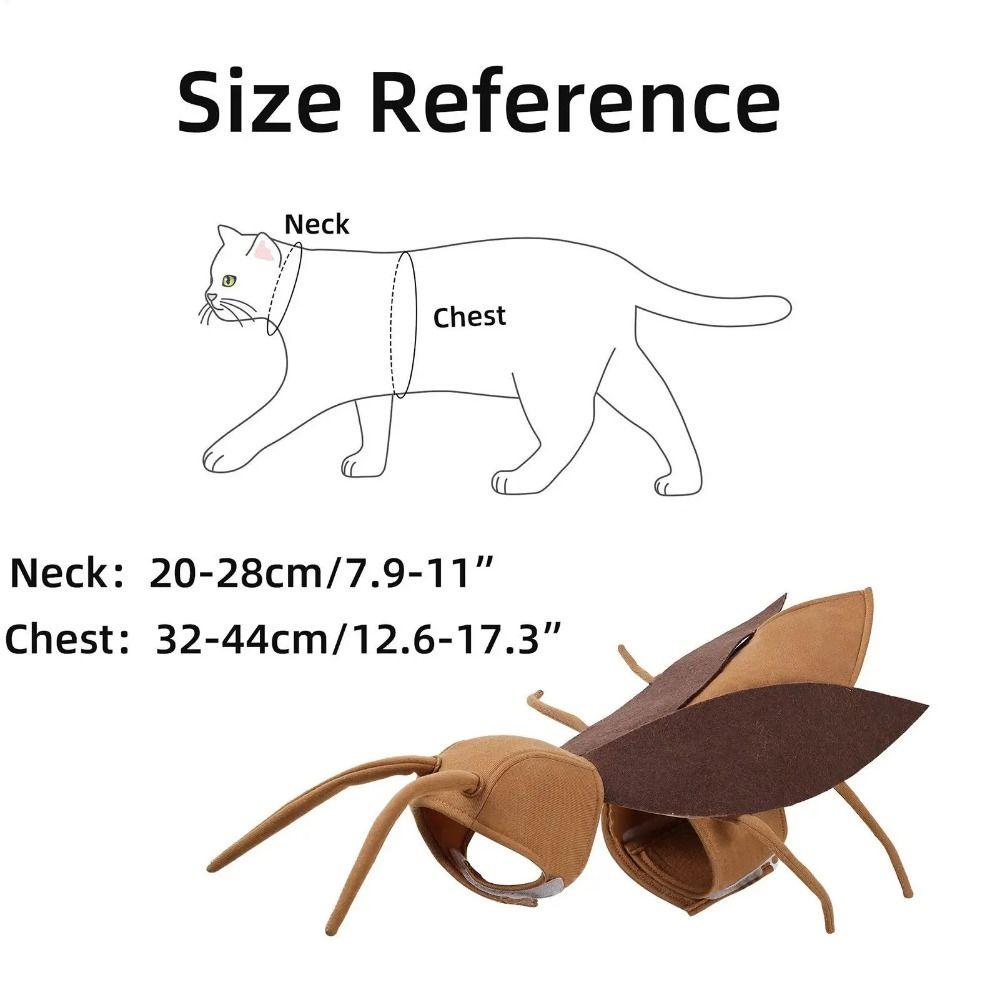 Breathable Cat Cockroach Costume Realistic Funny Kitten Cape Craft Set  Pet Kitten