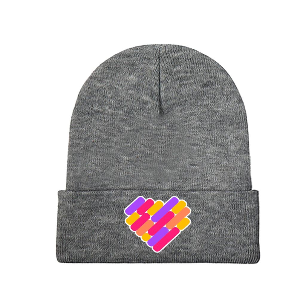 Logotipo do aplicativo Likee Likee Heart Rainbow Graffiti Chapéu de malha Gorros Outono Inverno Chapéus Quentes Moda Unissex Boné para Mulheres Unissex