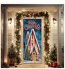 Stretch Fabric Christmas Door Tapestry - Santa Claus Gift Background for Holiday Parties