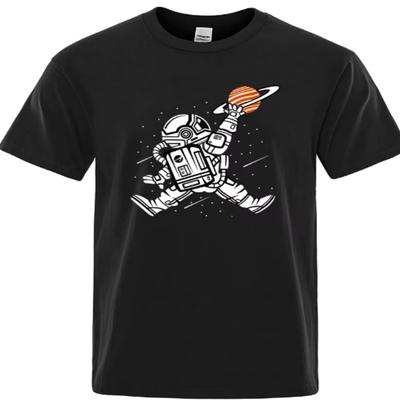 Volná trička s krátkým rukávem Hip Hop Pohodlné topy Spaceman Dunk Tričko Mendesign smysl pro módu atmosféra04198
