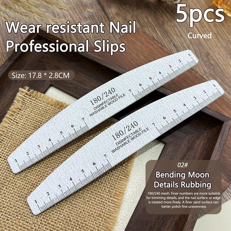 5 Piezas Lima de Uñas de Madera Profesional Buffer de Lijado Doble Cara Para Salón Manicura Pedicura Herramientas para Puntas de Gel UV